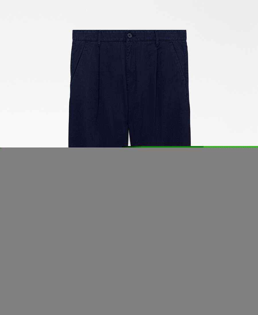 pantalón plisado de algodón para hombre
