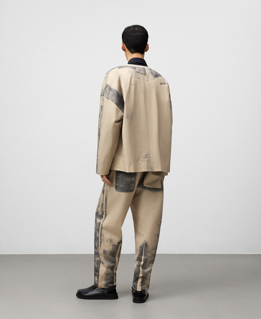 pantalón barrel fit efecto envejecido para hombre