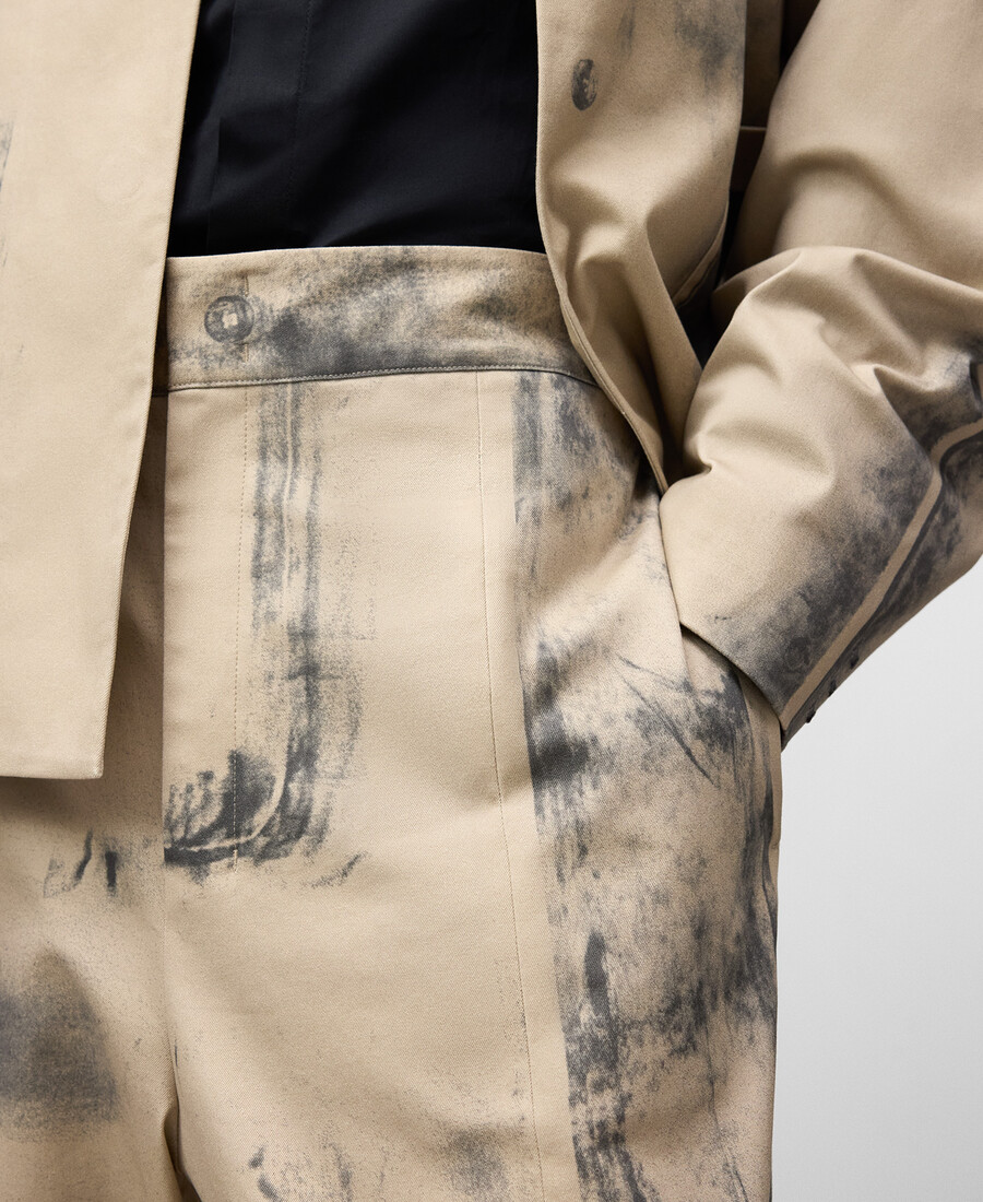 pantalón barrel fit efecto envejecido para hombre