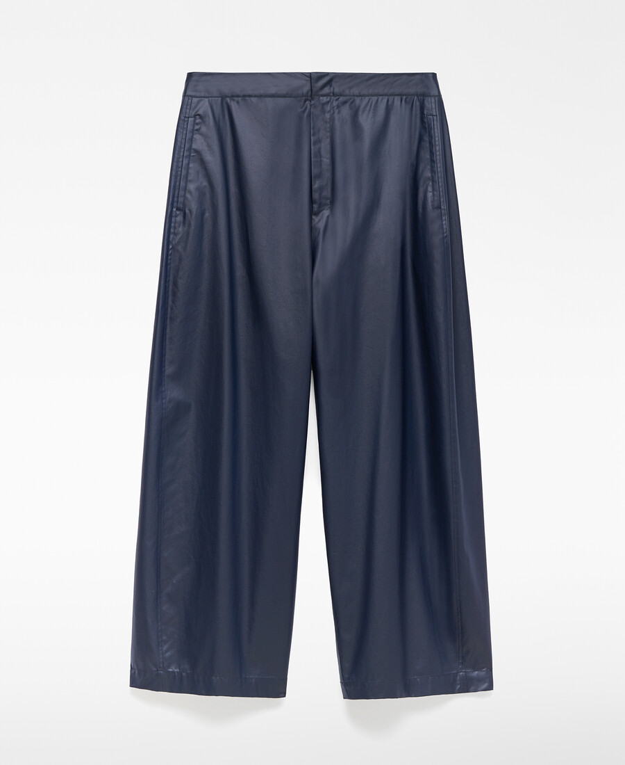 pantalón azul marino de corte barril para hombre