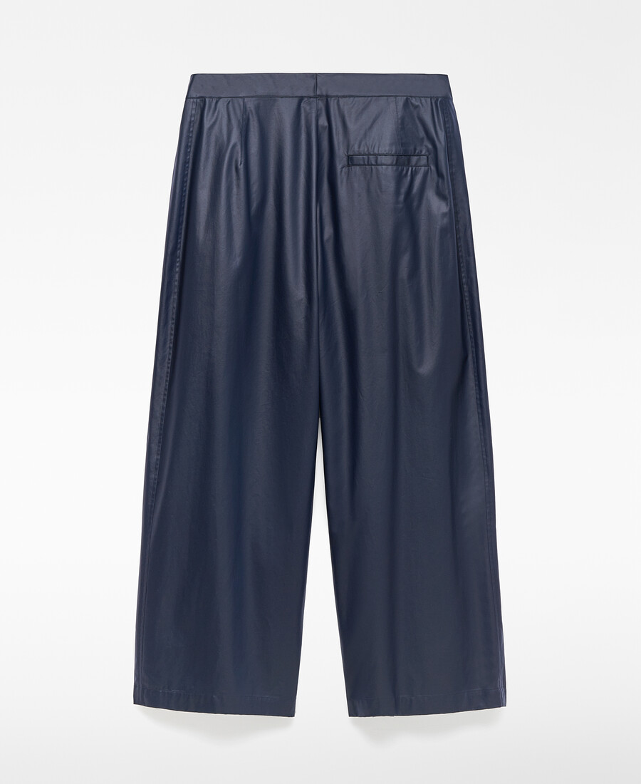 pantalón azul marino de corte barril para hombre