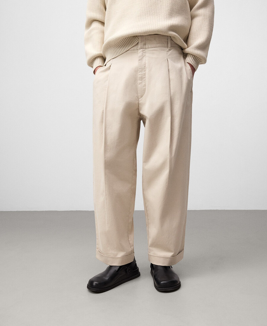 pantalón recto de pinzas para hombre
