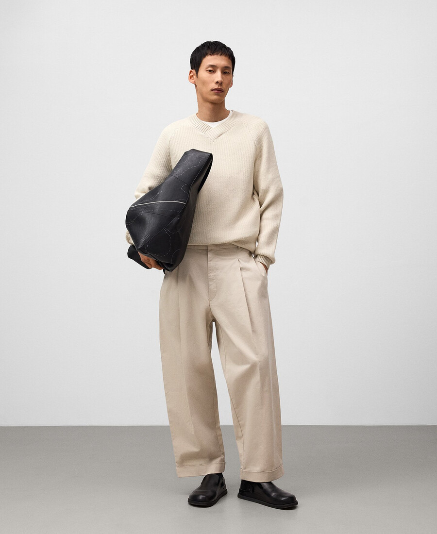 pantalón recto de pinzas para hombre