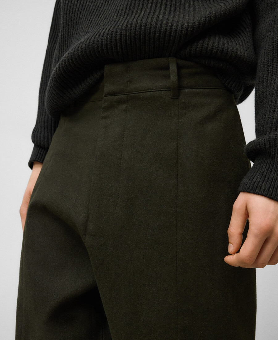 pantalón de algodón de corte barril para hombre