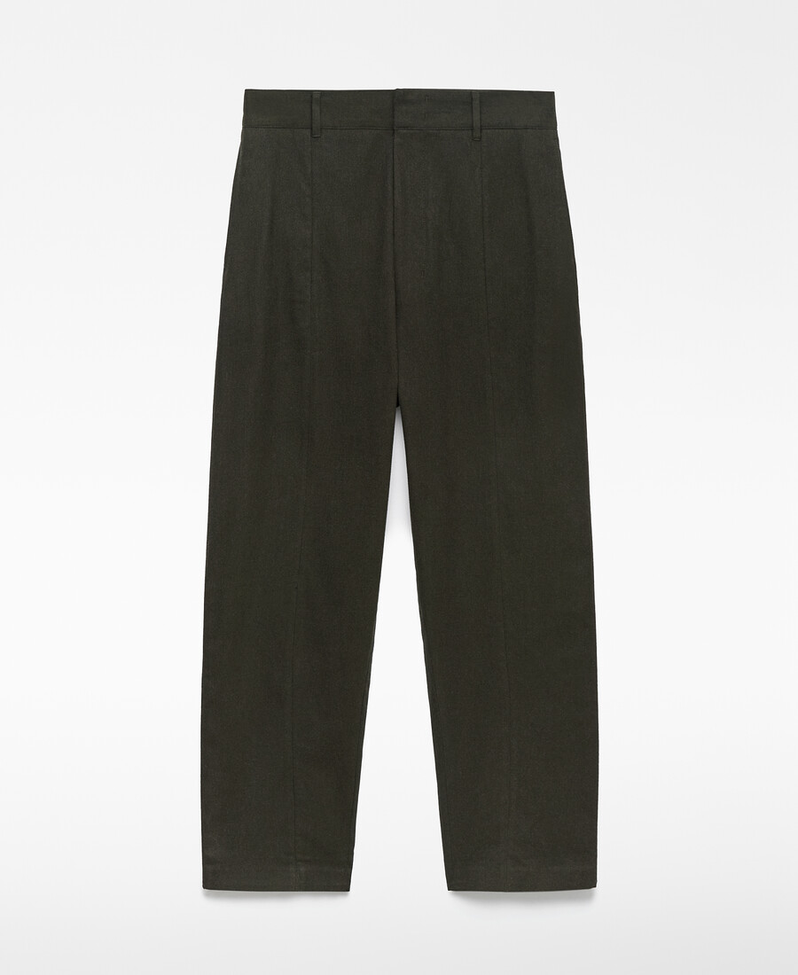 pantalón de algodón de corte barril para hombre
