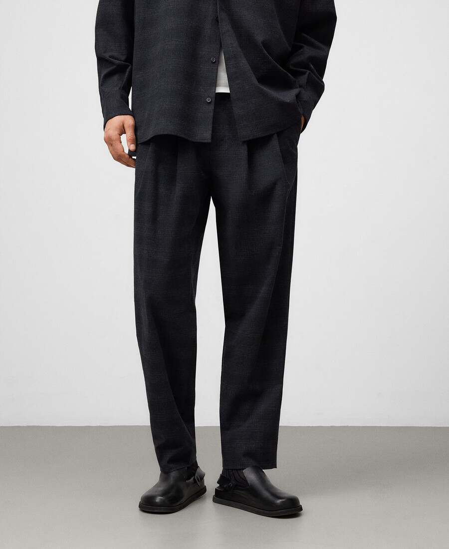 pantalón de cuadros de corte relajado para hombre