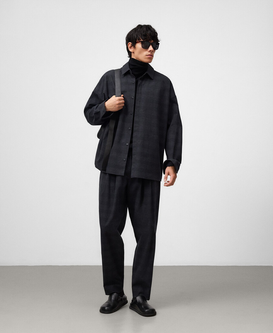 pantalón de cuadros de corte relajado para hombre