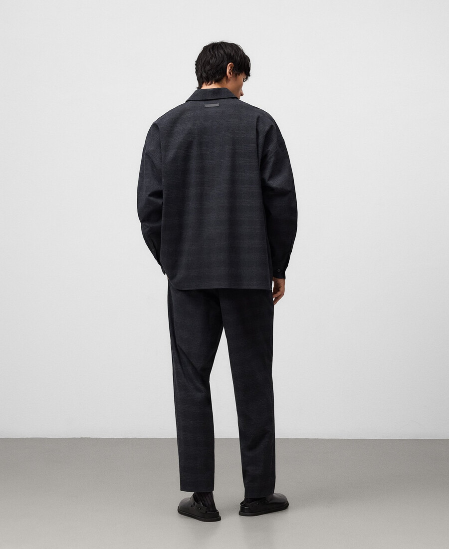 pantalón de cuadros de corte relajado para hombre