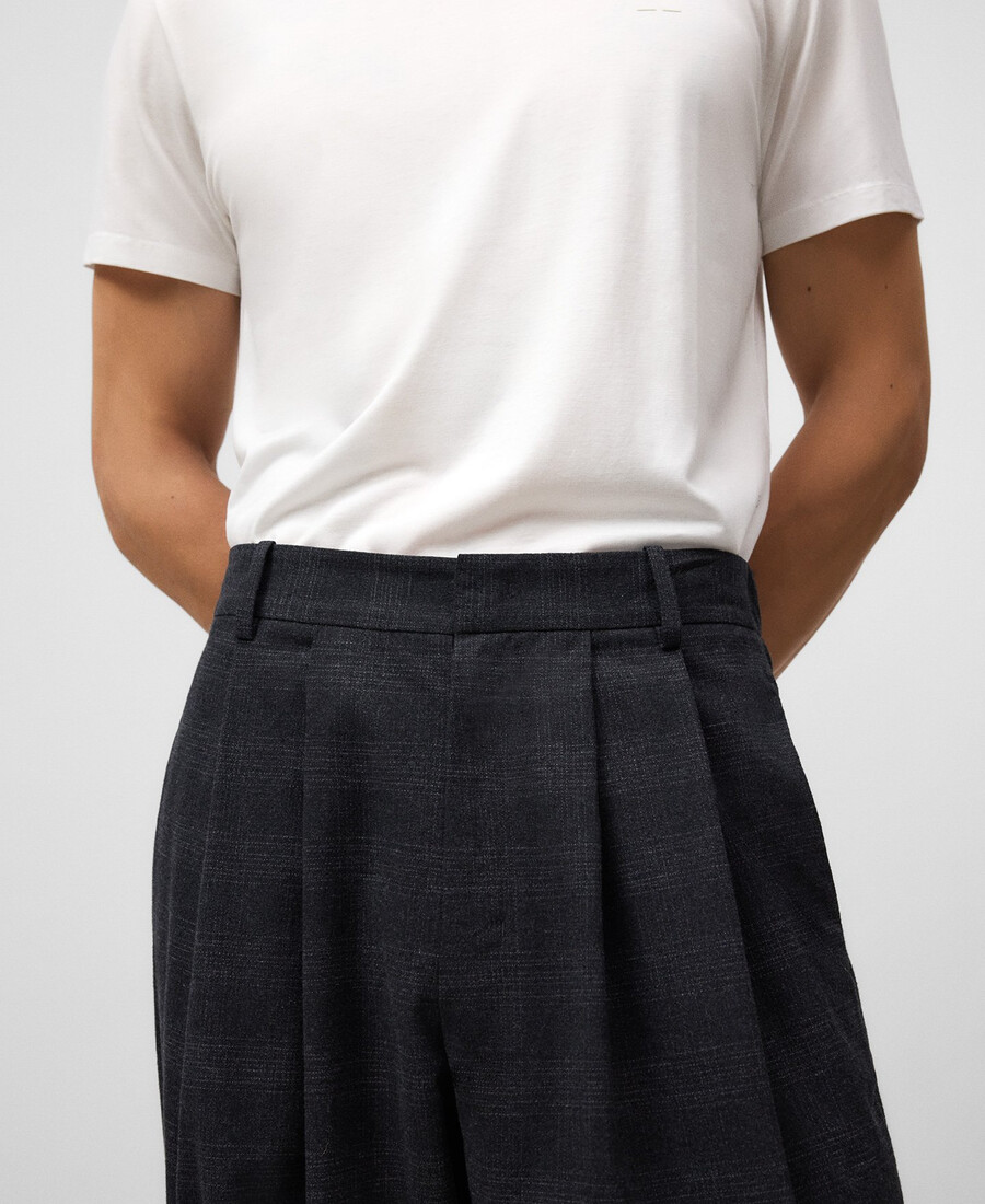 pantalón de cuadros de corte relajado para hombre