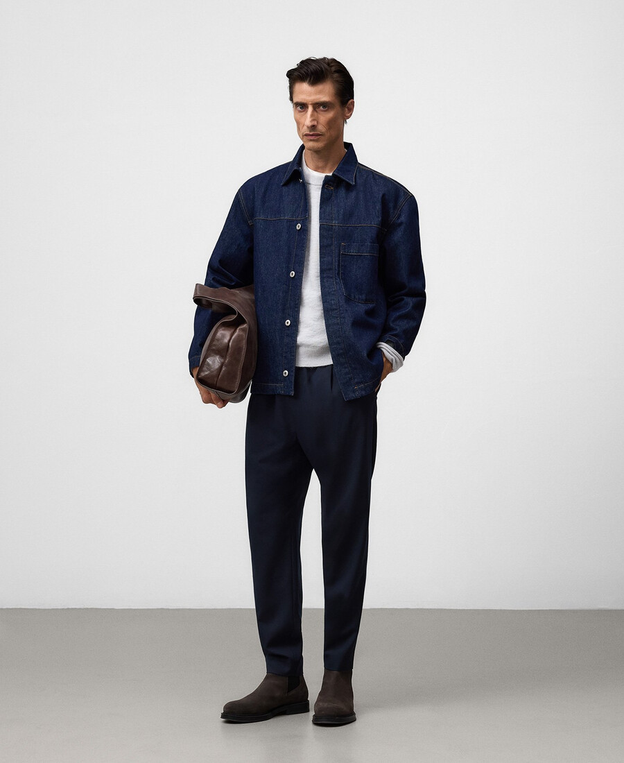 pantalón jogger plisado para hombre