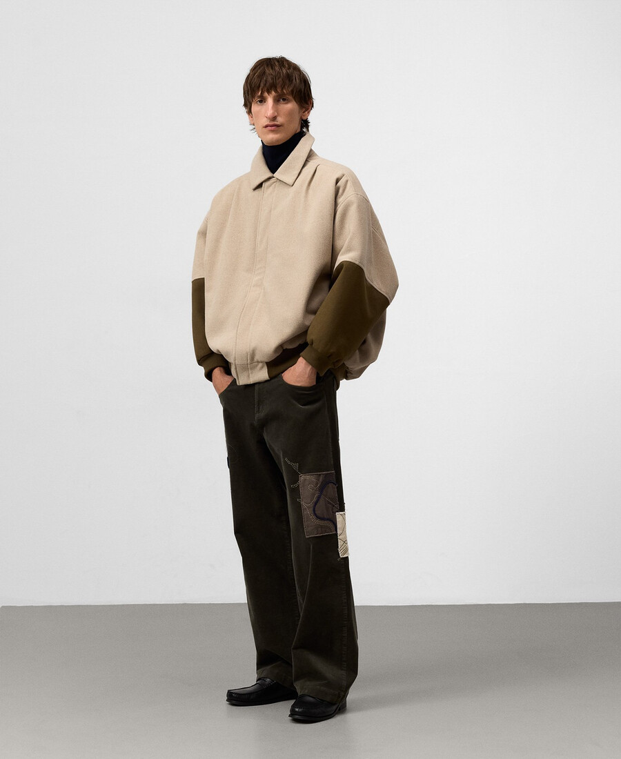 pantalón de pana bordado hombre