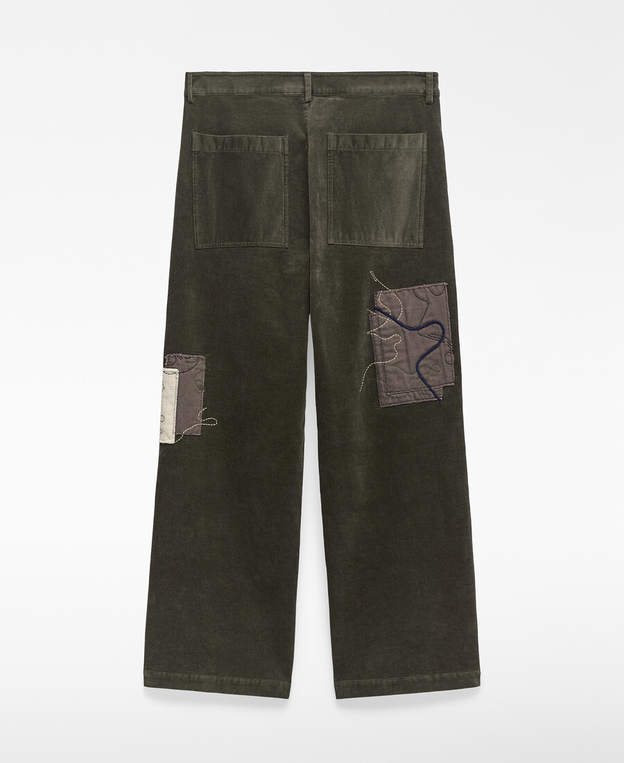 pantalón de pana bordado hombre