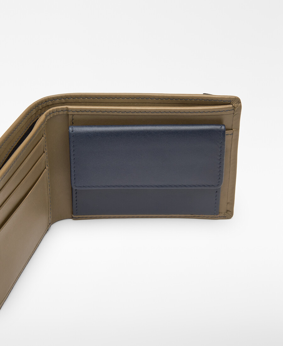 cartera de piel bicolor para hombre