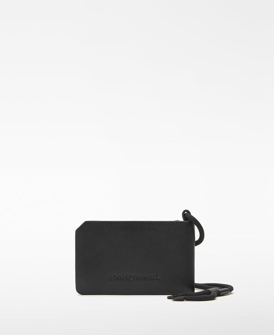 cartera colgante de cuero para hombre