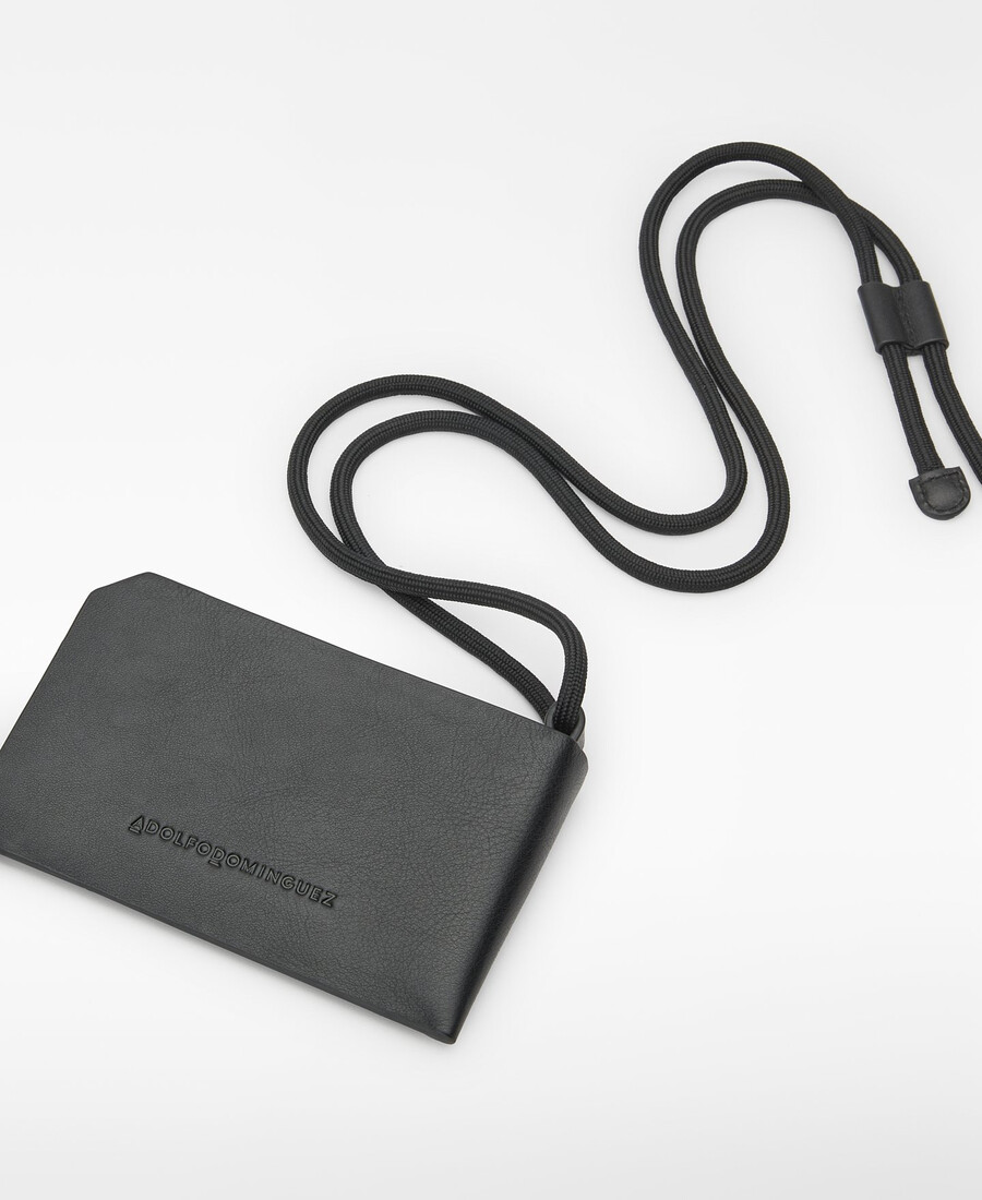 cartera colgante de cuero para hombre