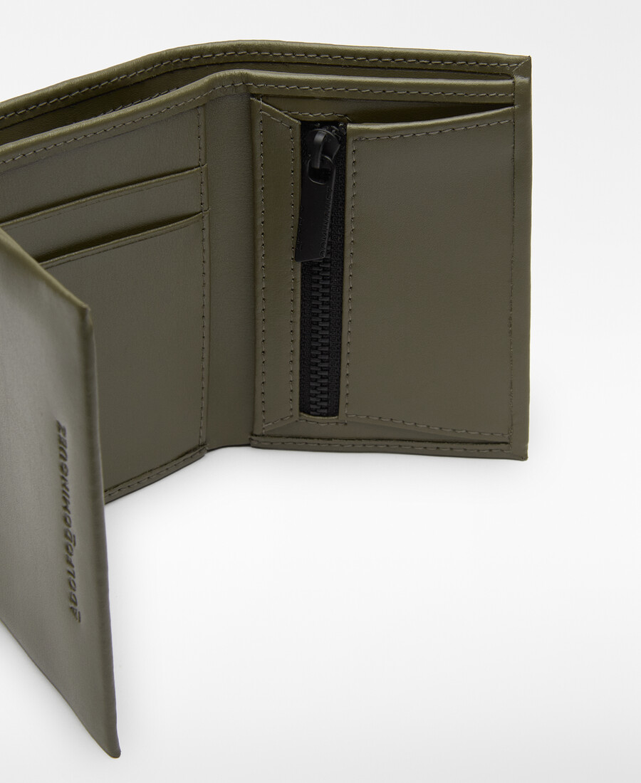 cartera de piel con cierre elástico para hombre
