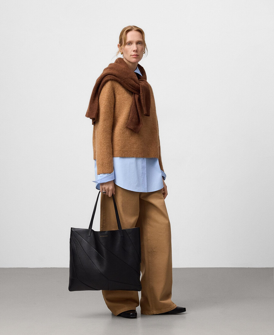 bolso shopper grande de poliéster reciclado para mujer