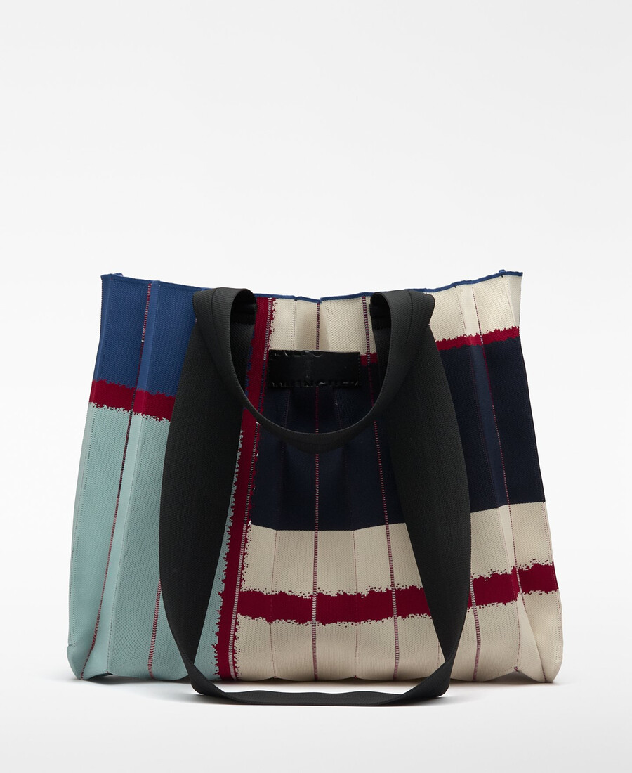 bolso shopper maxi plisado estampado para mujer