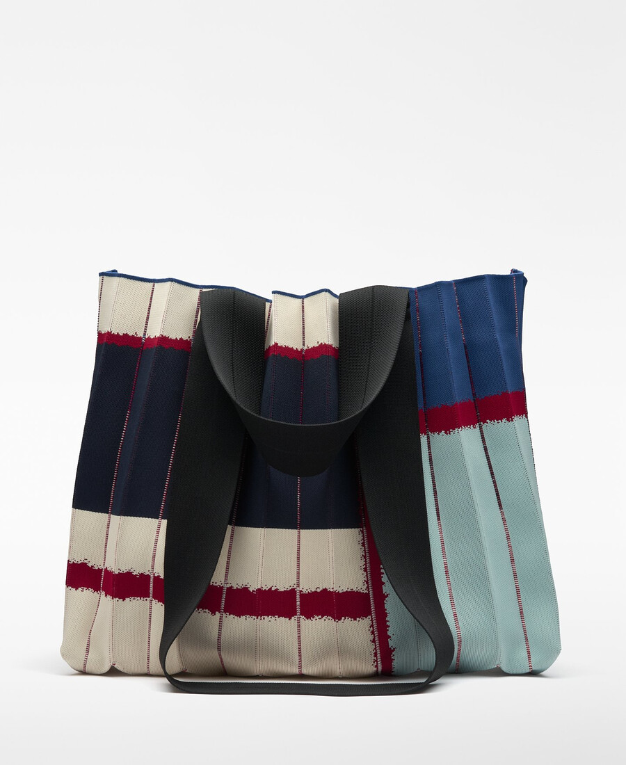 bolso shopper maxi plisado estampado para mujer