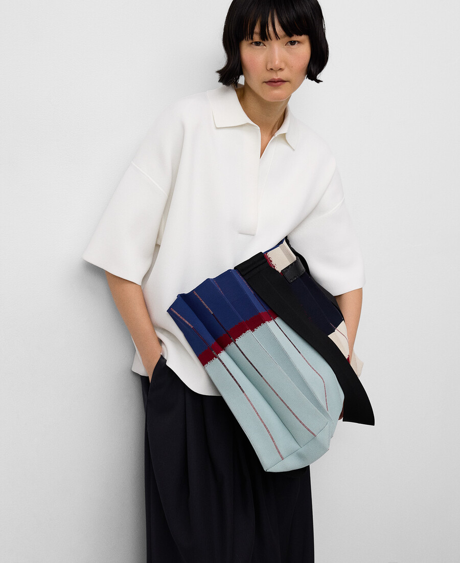 bolso shopper maxi plisado estampado para mujer