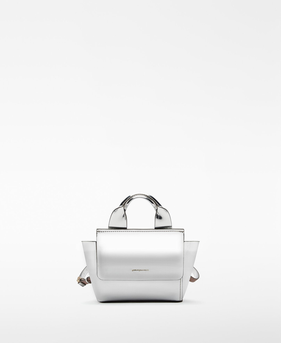 mini bolso de mujer con acabado metalizado mica