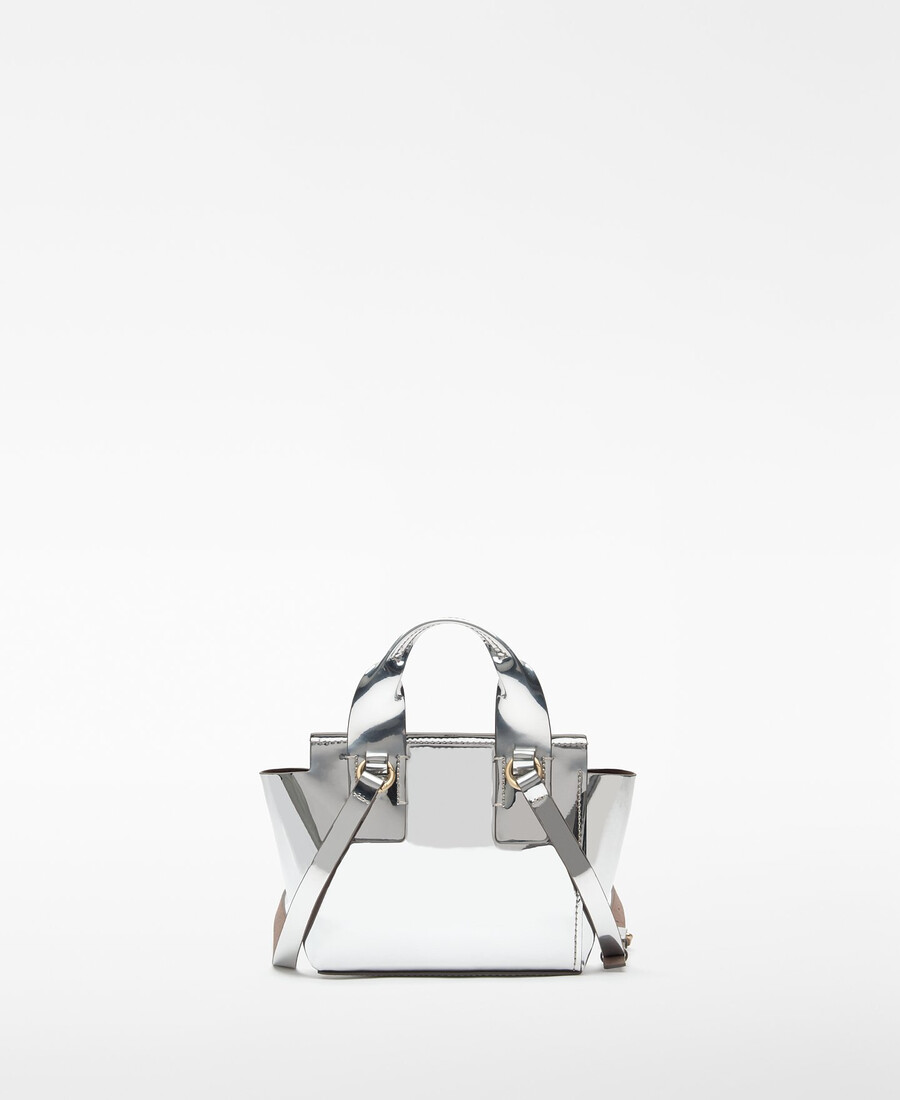 mini bolso de mujer con acabado metalizado mica