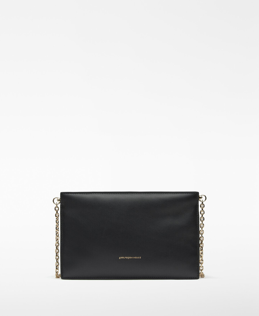 clutch acolchado de piel para mujer