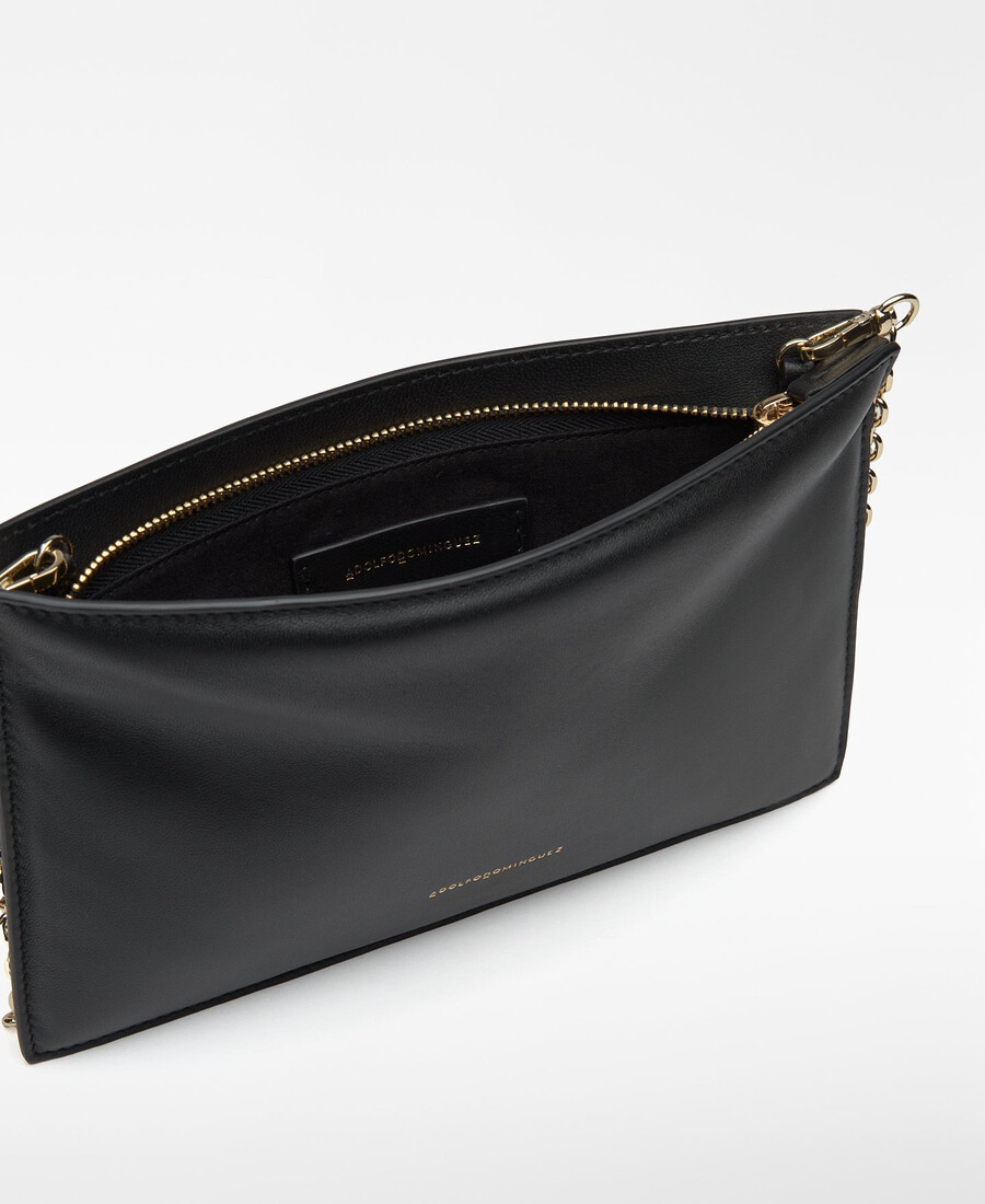 clutch acolchado de piel para mujer