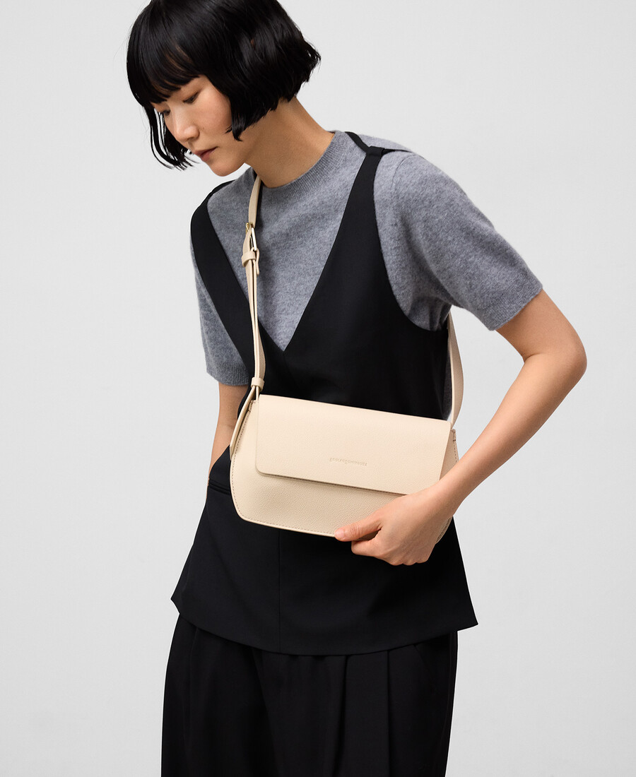 bolso de hombro con solapa dorna para mujer