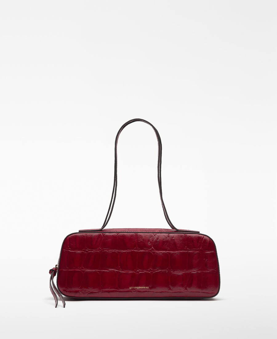 bolso bowling mica con efecto cocodrilo para mujer