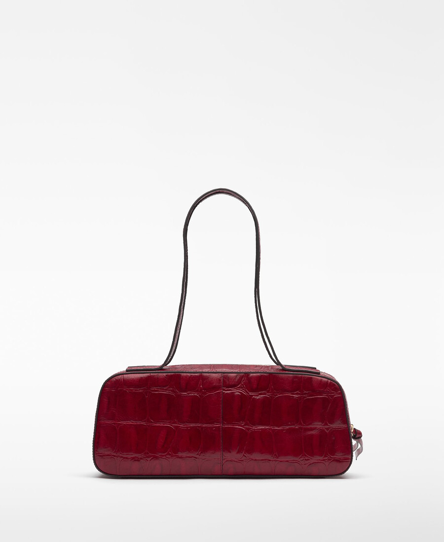 bolso bowling mica con efecto cocodrilo para mujer