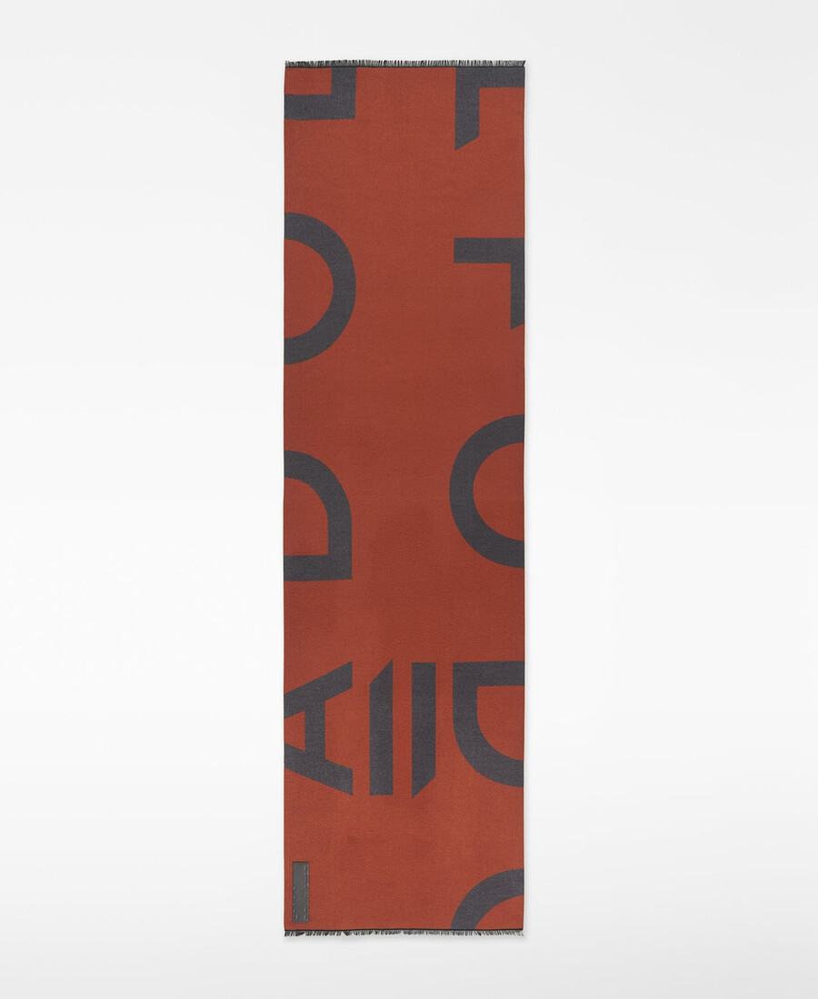 bufanda maxi bicolor con logo en jacquard para mujer