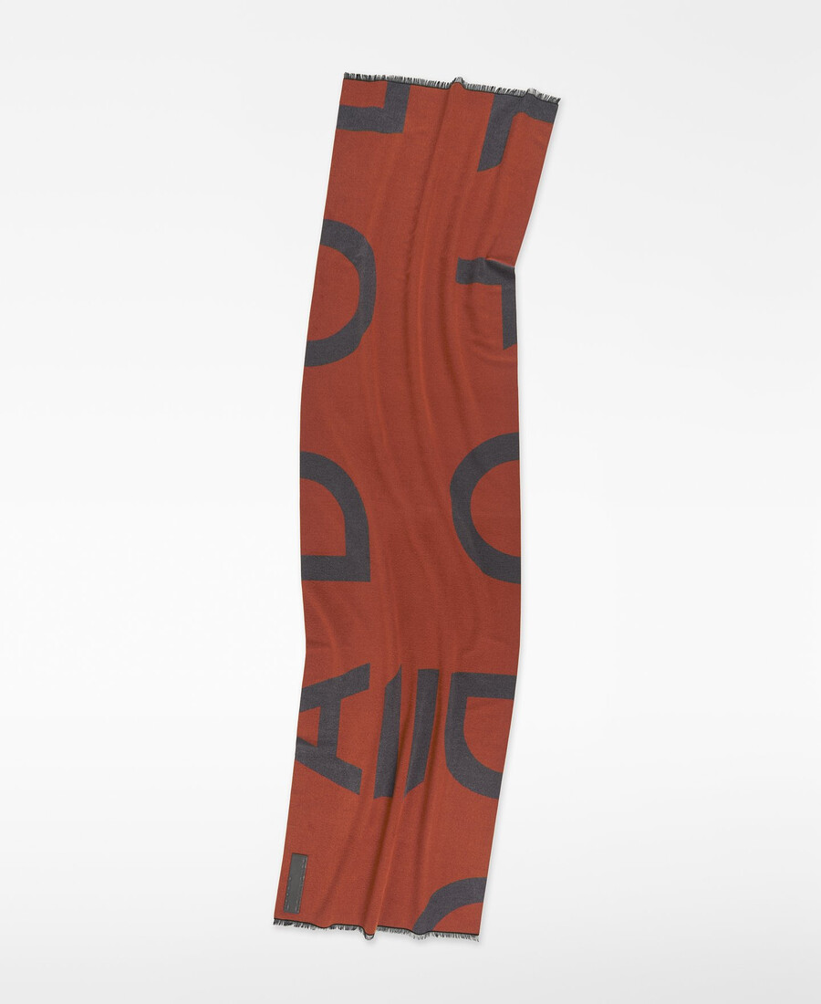 bufanda maxi bicolor con logo en jacquard para mujer