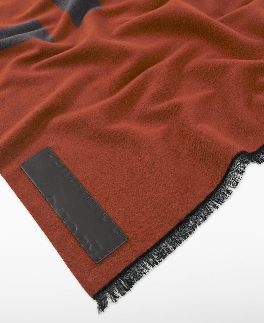 bufanda maxi bicolor con logo en jacquard para mujer