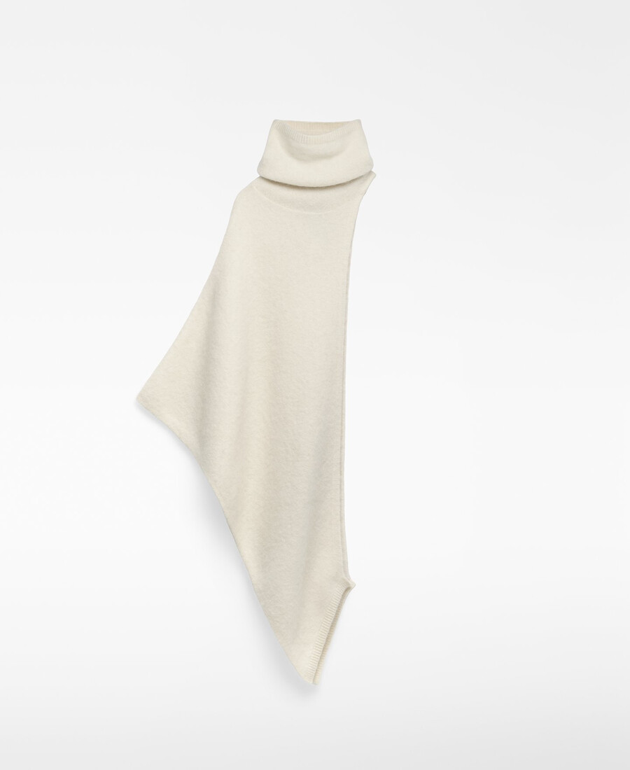 capa asimétrica de cuello alto para mujer