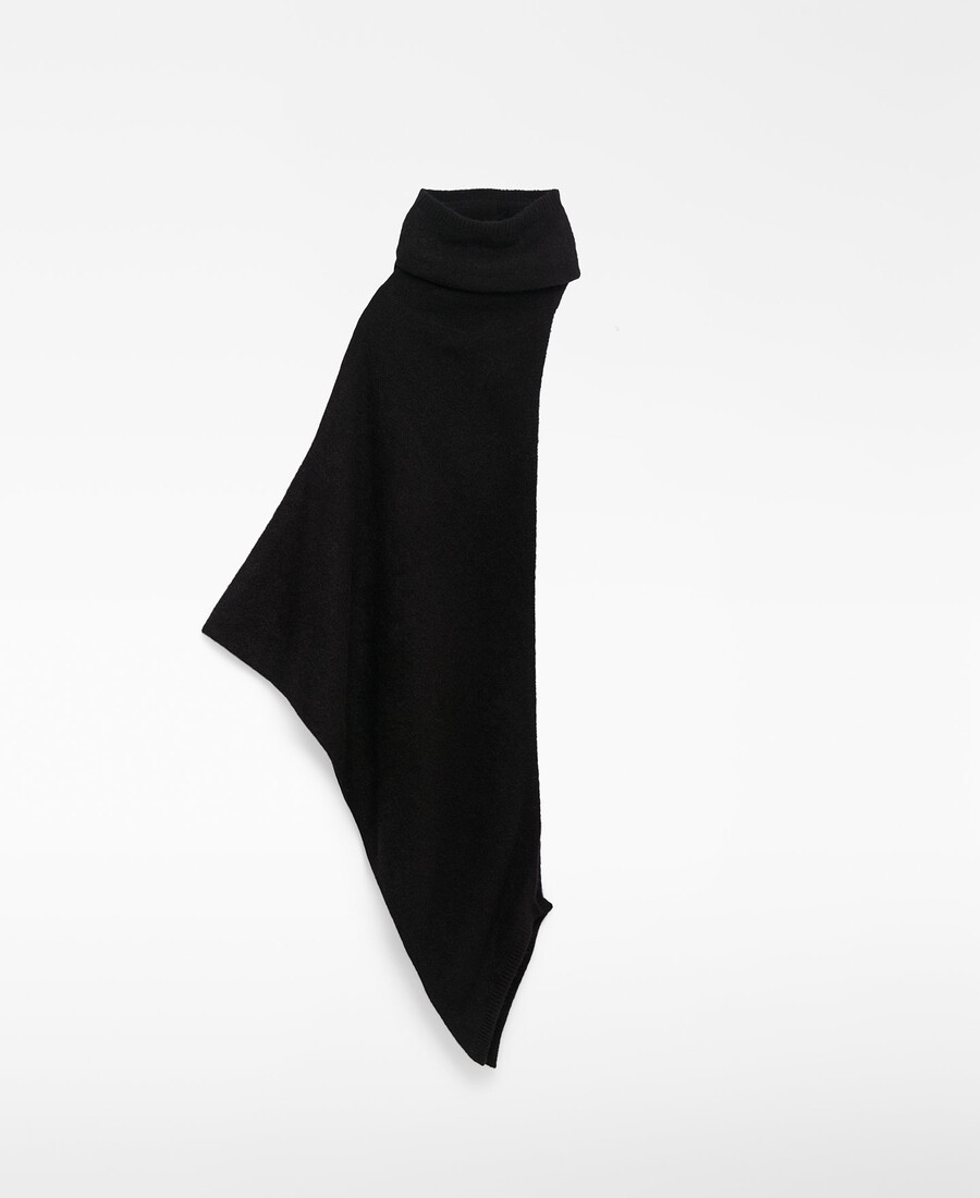 capa asimétrica de cuello alto para mujer