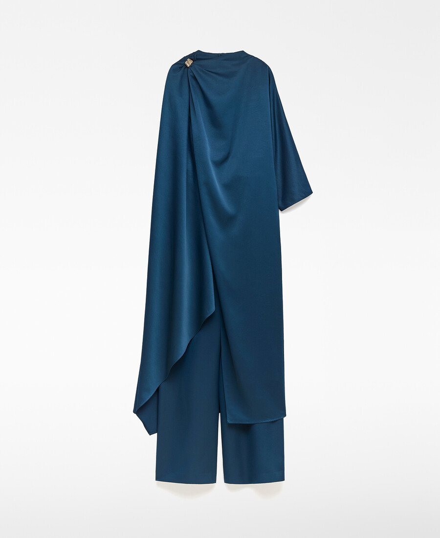 mono largo asimétrico con capa para mujer