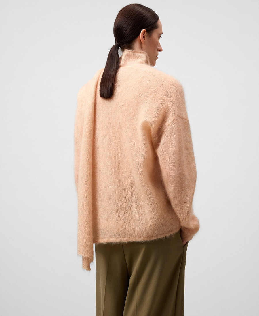 cárdigan de punto con cuello bufanda para mujer