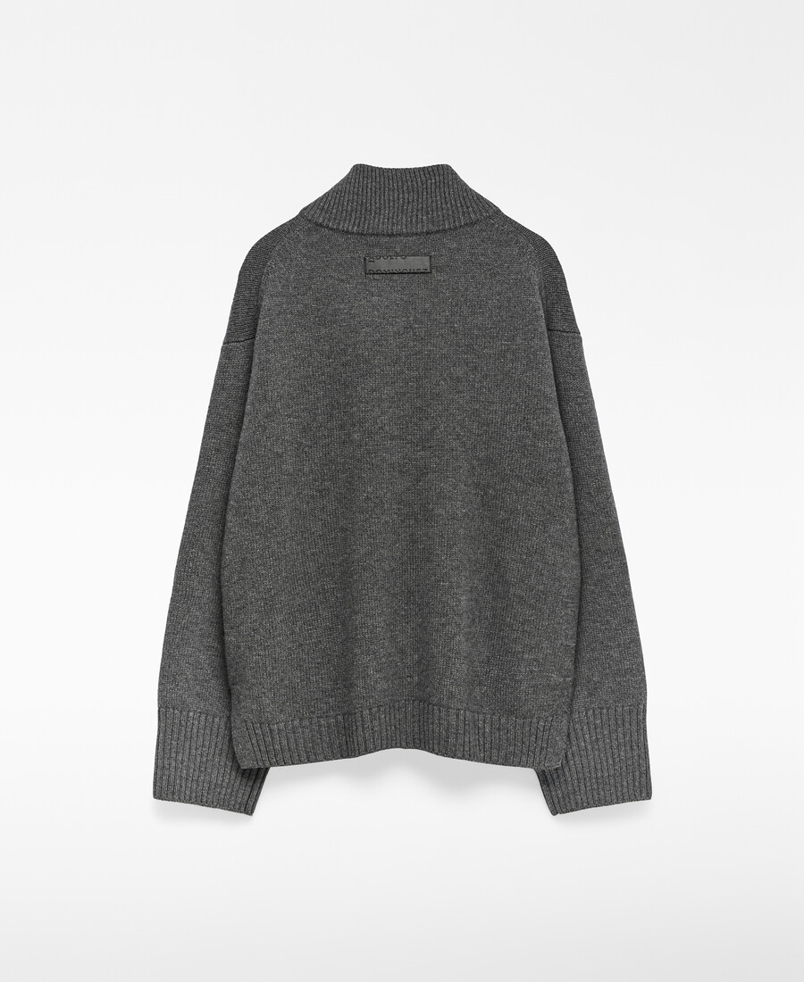 cárdigan de cuello alto de lana merino para mujer