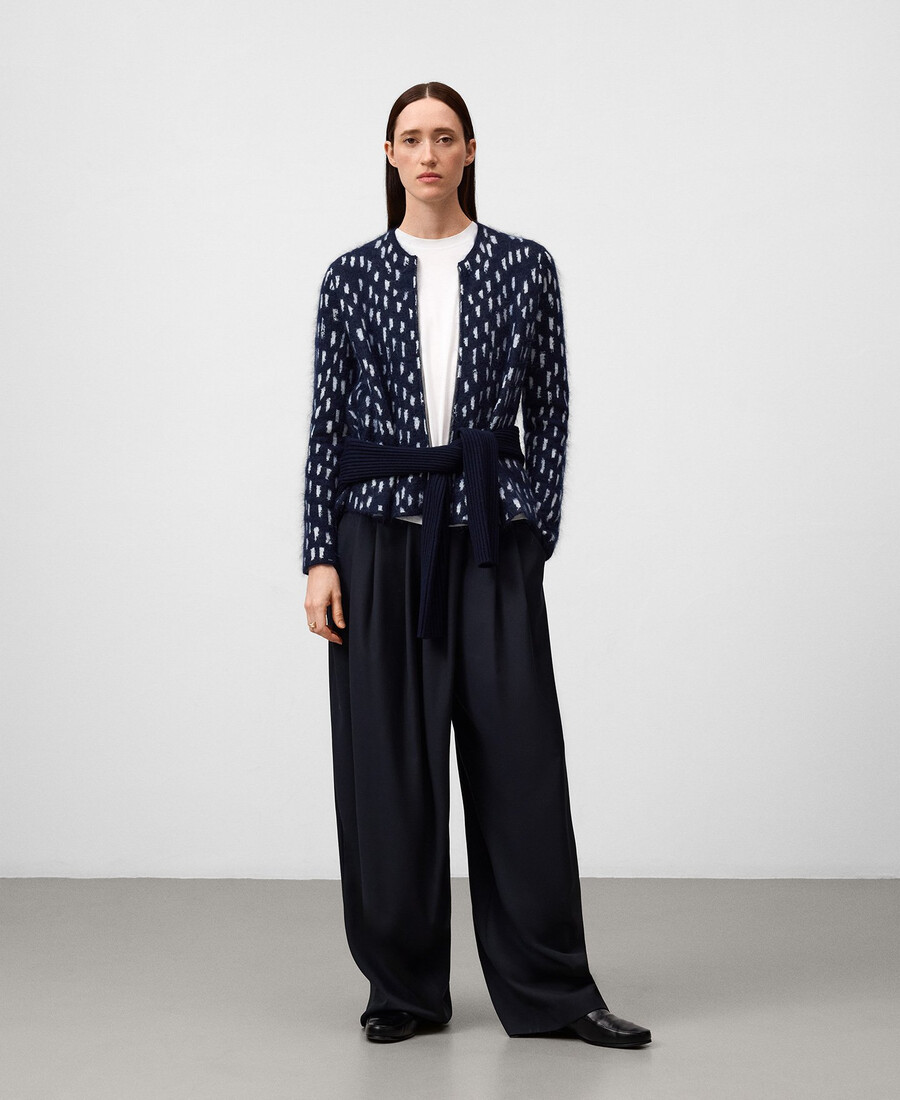 cárdigan de punto jacquard estampado para mujer