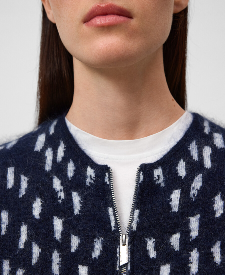 cárdigan de punto jacquard estampado para mujer