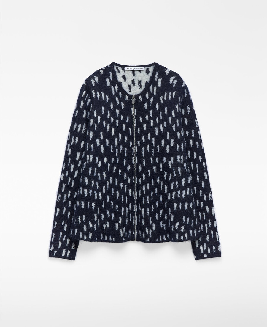 cárdigan de punto jacquard estampado para mujer