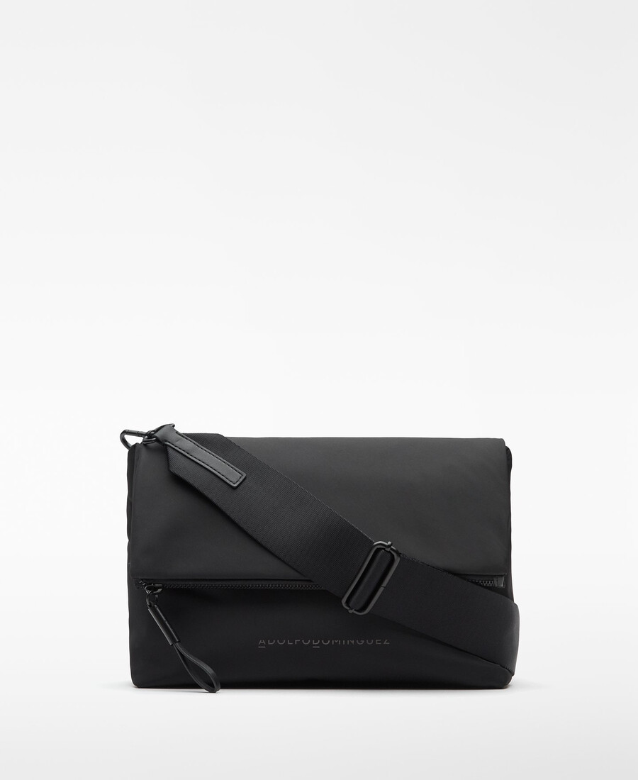 bolso bandolera mediano con solapa de nailon para mujer