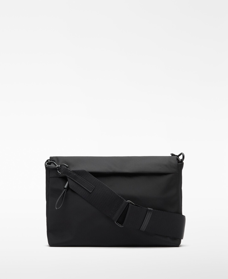 bolso bandolera mediano con solapa de nailon para mujer