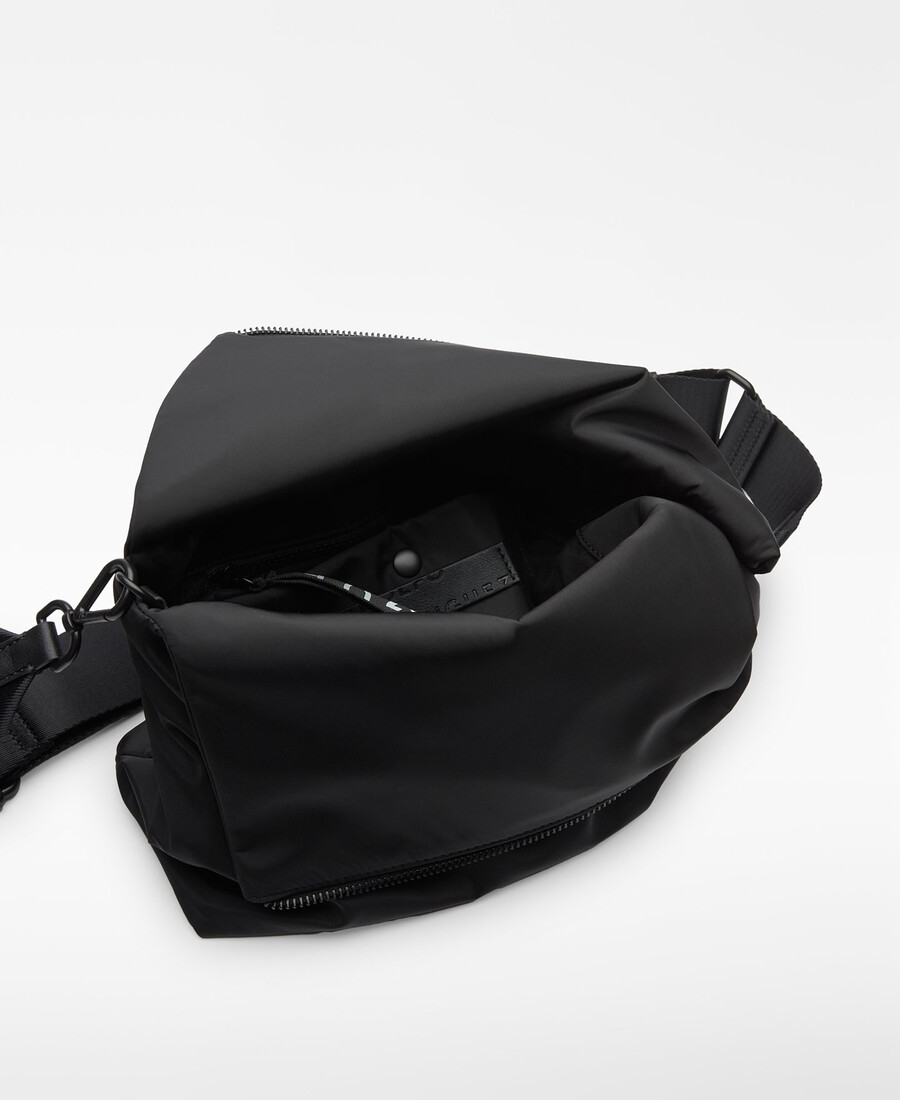 bolso bandolera mediano con solapa de nailon para mujer
