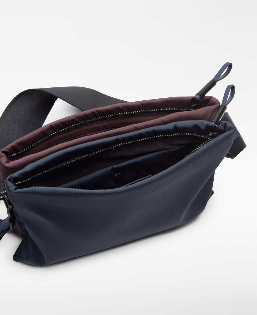 bandolera pequeña de nailon bicolor para mujer