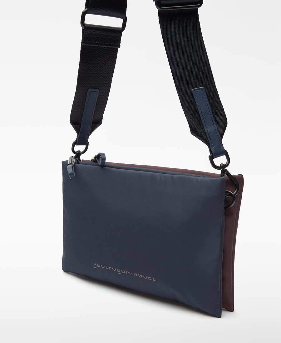 bandolera pequeña de nailon bicolor para mujer
