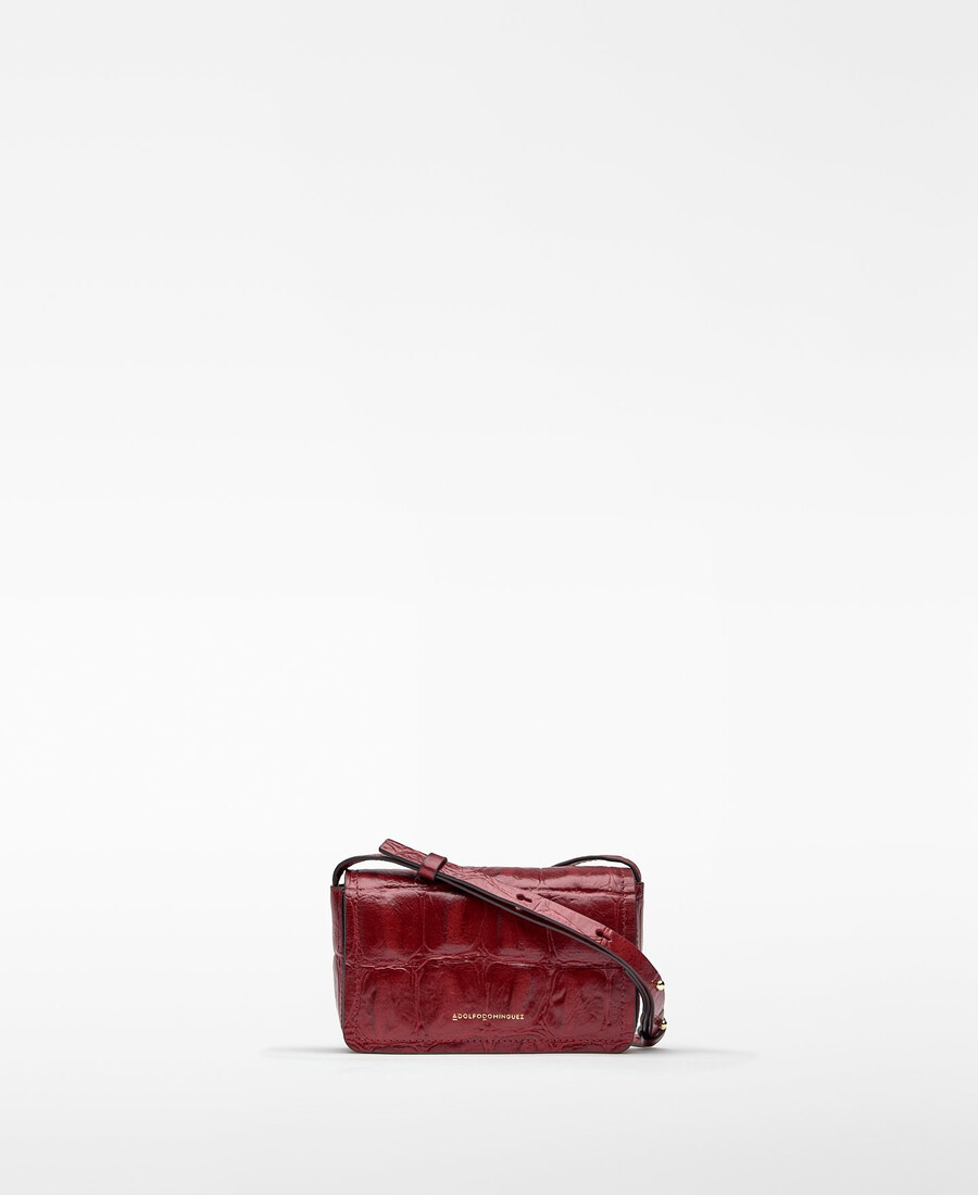 mini bolso bandolera mica con efecto cocodrilo para mujer