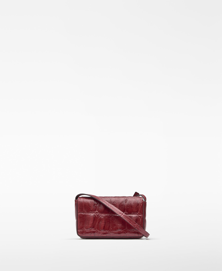 mini bolso bandolera mica con efecto cocodrilo para mujer