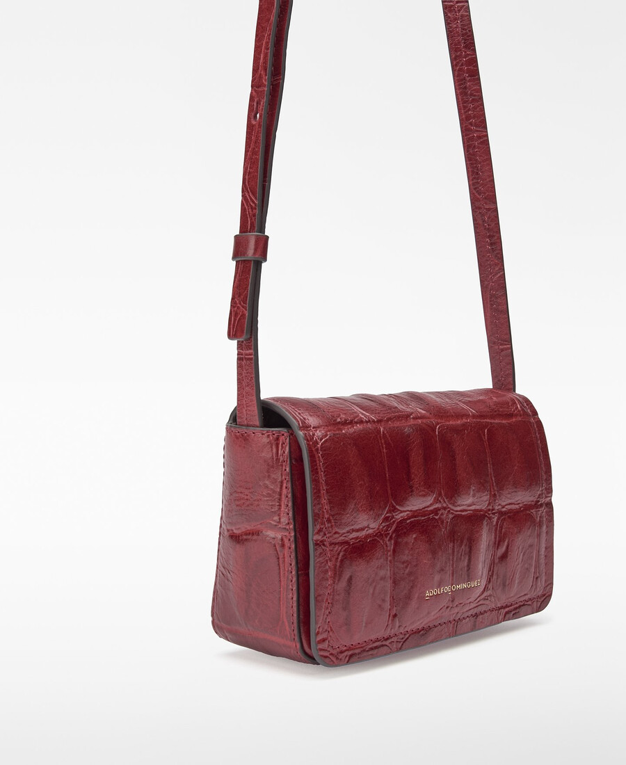 mini bolso bandolera mica con efecto cocodrilo para mujer